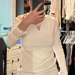 Pure Barre White Long Sleeve Top